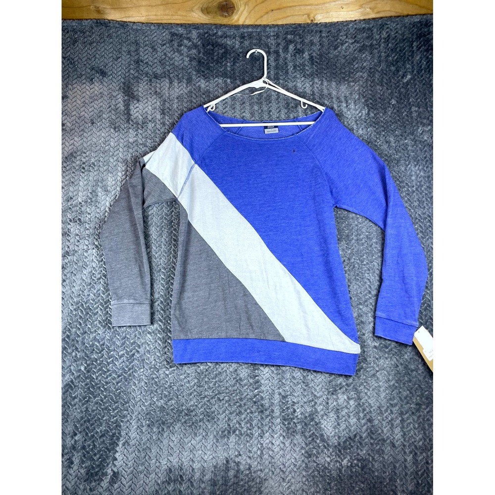 MV Sport Sweatshirt Womens Small Multi-Colorblock Cotton Tight Knit Scoop Neck